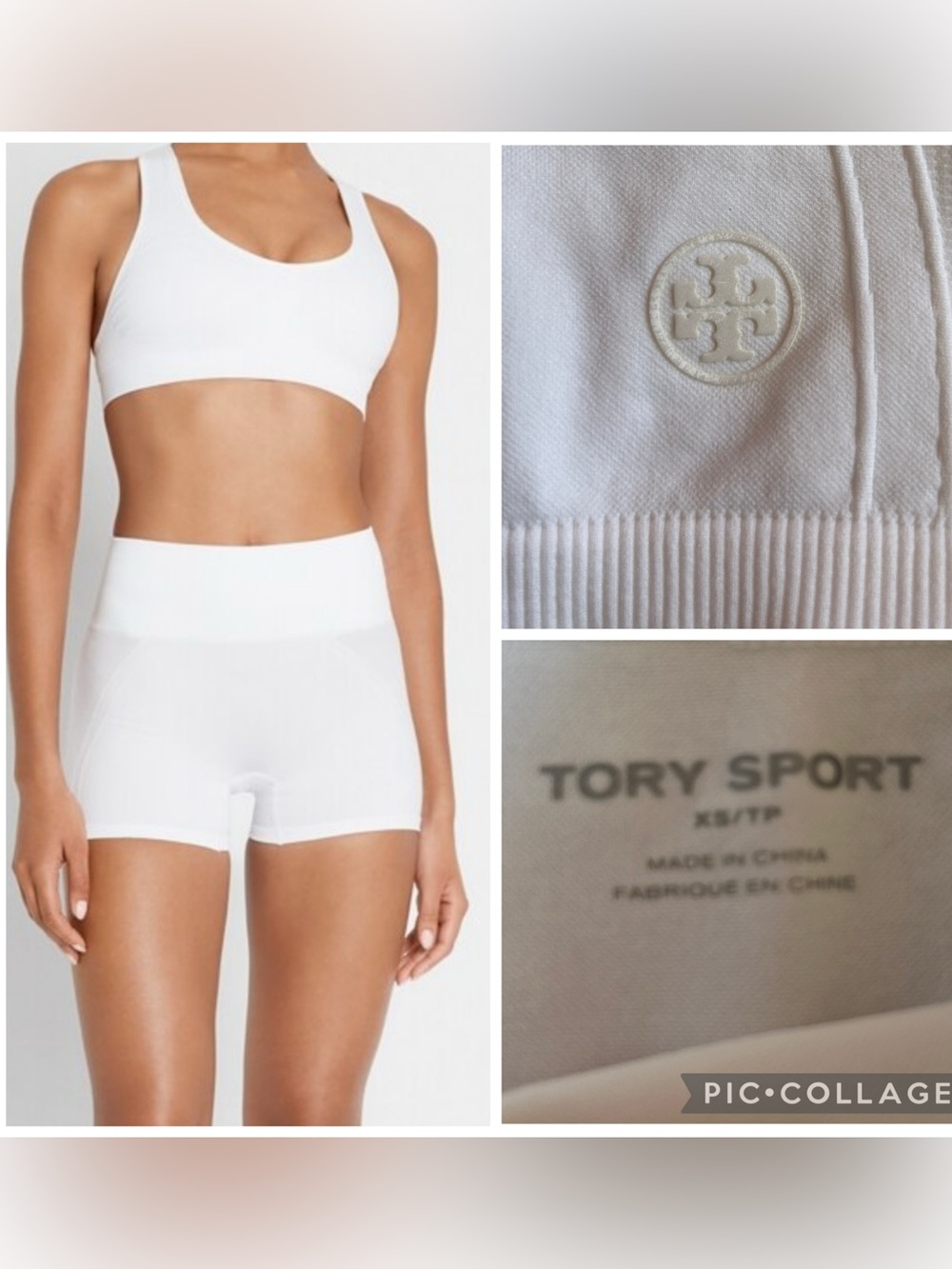 Tory Burch Seamless Shorts High Rise Snow White XS Pilates Barre Yoga 2 Pair